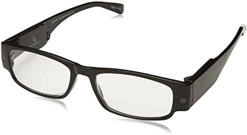 Foster Grant Мъжки слънчеви очила за четене Lloyd Lightspecs със задно осветление, Черно /Фолио, 59 мм, САЩ