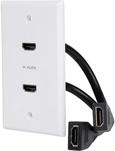 Точка на купувача 2 порта 8K HDMI Стенни панела 8K 60Hz и 4K 120Hz (бяла) (1 опаковка)