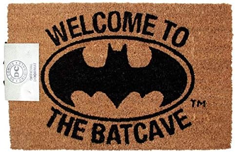 1art1 мат врати с Бэтменом, подложка за пода - Добре дошли в пещерата бэтменов (24 x 16 инча)