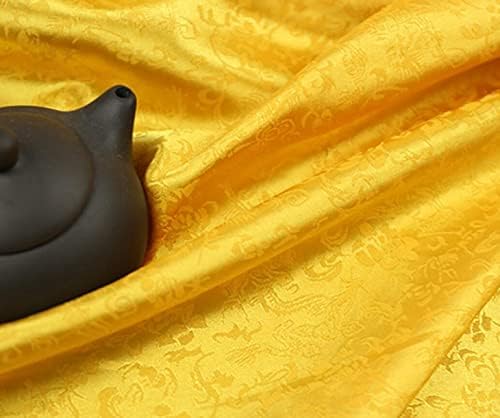 Дълбочина на кладенеца 1,1 ярд (жълто) Китайски Брокат Royal Sateen, Цвете Атласно-Жаккардовая Парчовая Плат, Жаккардовая брокат,