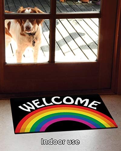 Toland Home Garden 800452 Добре Дошли, Врата Мат Rainbow Pride, 18x30 Инча, Открит Подложка за Антре, Вътрешен Вход