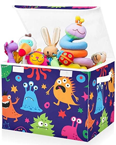 Кутия за съхранение на играчки FULUHUAPIN Monster, Ракла с капак, на 16,5 x12,6x11,8, Твърди Кутии-Организаторите за Играчки, Кофи