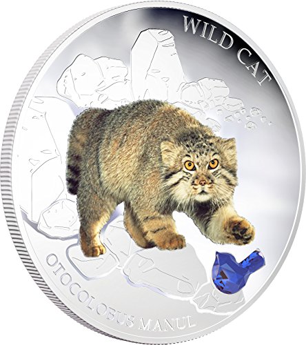 2013 на Фиджи - Кучета и Котки - брой 4 - Дива котка - Otocolobus Manul - 1 унция - Сребърна монета - 2 долара, без да се