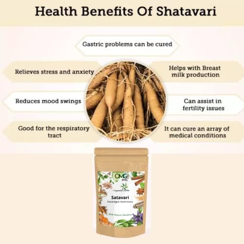 OMG Предлага Чисти Билкови Аюрведа билки с натурален аромат за стоки за здраве и фитнес (Shatavari, едно Парче | 500 г (17,5 грама))