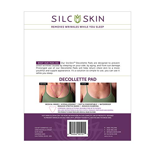 Комплект за грижа за кожата на деколтето и веждите Silc Skin - Съдържа 1 тампон за деколтето, 4 подложки за лице с множество зони -