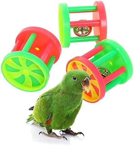 Играчки-Дрънкалки за птици QBLEEV, Играчки за краката на Папагала, Играчки за хранене, Дъвчене на Камбаната, Образователни Играчки
