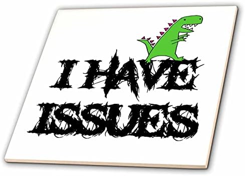 3dRose Сладък забавна карикатура имам проблеми с динозавром тиранозавър рекс рекс - плочки (ct_353487_1)