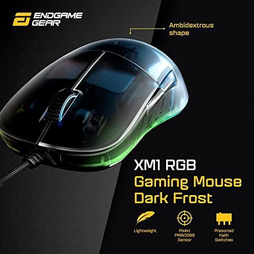 ENDGAME GEAR XM1 RGB Dark Frost Програмируеми Детска Мишка в пакет с MPC 1200 Stealth Edition Black Геймърска Подложка за Мишка