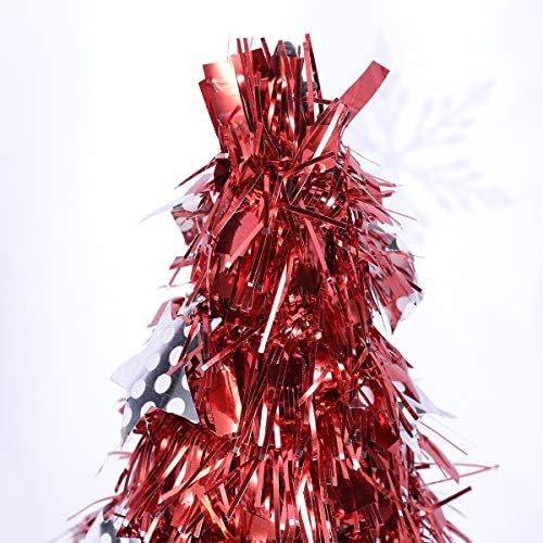 Abaodam Имитирующее Бижу във форма на Коледно, Креативна мини-модел на дърво Направи си сам, Декор за парти (Червен Пентастаром)