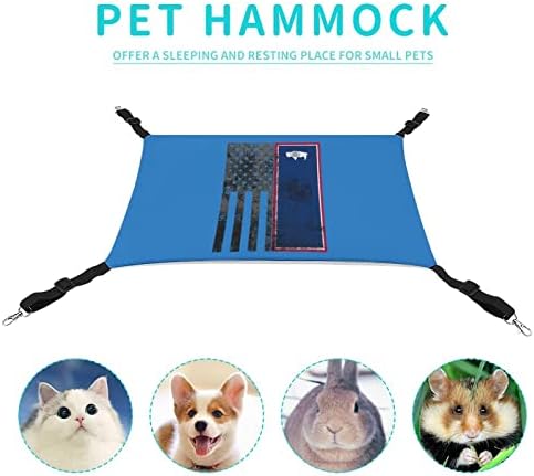 Хамак за Домашни Любимци с Флага на щата Уайоминг в САЩ, Удобна Регулируема Подвесная Легло за по-Малките Животни, Кучета, Котки,