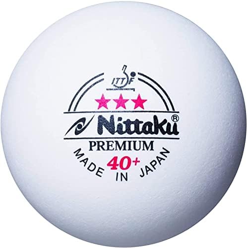 Топката за тенис на маса Nitaku NB-1300 Тризвезден премиум-клас, Твърд Сертифициран Топката, Пластмаса, Опаковки от 3 броя, Бял, 1,6 инча