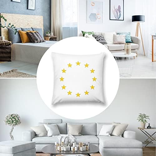 Европа, Калъфки за възглавници с флага на ЕС, Комплект от 2 Възглавници, Калъф за мека мебел, Спални, Автомобили, Декоративни Калъфки за