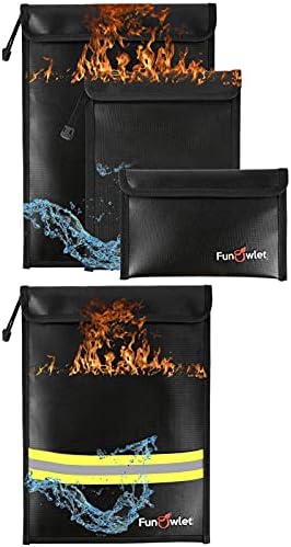Пожароустойчива Водоустойчива чанта за пари и документи - 4 опаковки Безопасни изключително модерни чанти с цип, пожароустойчиви