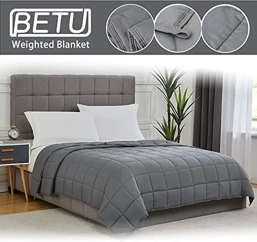 Утяжеленное одеяло BETU за възрастни (25 килограма, размер 80 х 87 King Size) - Охлаждащо и дышащее тежко одеяло на 220-280 паунда с