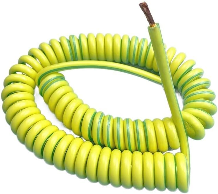 1 бр. Жълт/зелен Пружинен спирален кабел е Жълто-зелен проводник за заземяване Одножильный 20/18/17/15/13/11/9 /7AWG Термоусадочный кабел