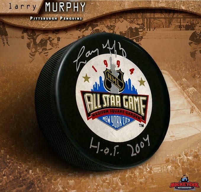 ЛАРИ МЪРФИ подписа за миене на мача на звездите 1994 г. Питсбърг Пингуинс - за Миене на НХЛ с автограф