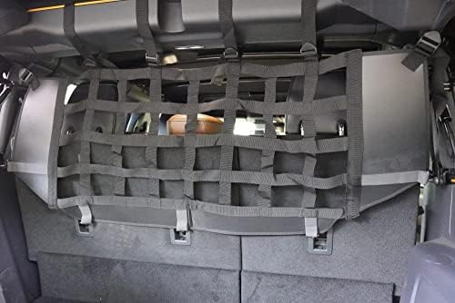 AUXFREE за Ford Bronco Мрежест бариера за домашни любимци, разделител на багаж задна седалка, мрежа за превоз на кучета, Мрежест ограда + кука, удобен за носене, подходящ за а?