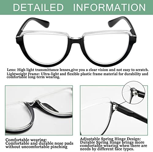 GTSY 4 Чифта Очила За четене С Пружинным тръба на шарнирна връзка - Модерни Очила във Формата На Полумесец За Жени