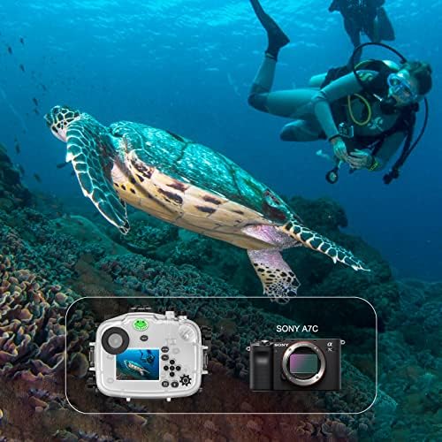 Водоустойчив корпус на камерата Sea жаби и стотици Съвместим с Sony A7C 16-50 мм IPX8 40 м/130 метра Максимална Дълбочина на