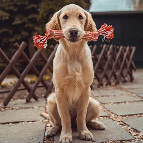 Грызущая Голяма Веревочная играчка-пищалка за кучета - Допринася за здравето на зъбите и венците на Вашия домашен любимец, цветовете могат