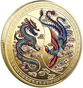 Китайската Традиционна Възпоменателна монета Просперитет на Дракон и Феникс 2021 година - Светло зелен