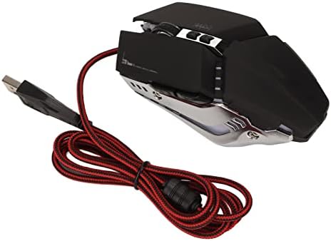 Мишка за лаптоп Hosi, Детска мишката Plug and Play Ергономичен Дизайн с подсветка RBG, Широко Съвместима с PC (черен)