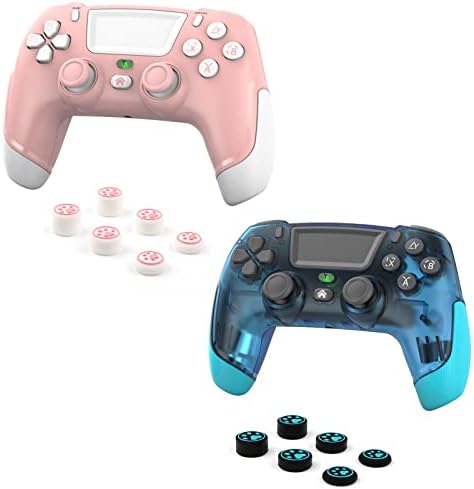 ROTOMOON 2 бр. Безжичен контролер, съвместим с контролер Playstation 4/PS4 Pro/PS4 Slim/PS4, с жак за слушалки за игри PS4