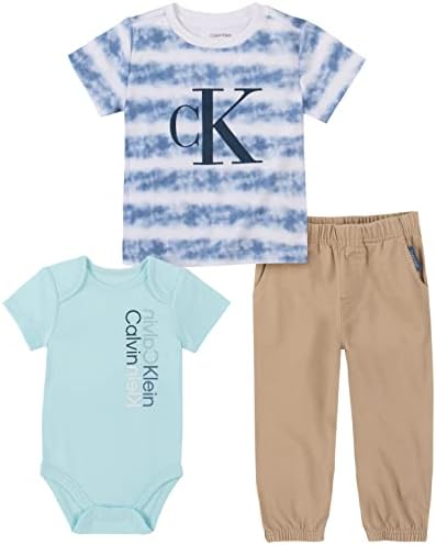 Комплект Боди-панталони Calvin Klein за новородени момчета от 3 теми