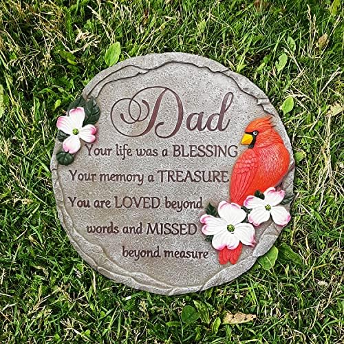 Камъкът, Татко INSPIAMZUE, Градински камък Памет Кардинал, Подарък в знак на съболезнования във връзка със загубата на татко, в памет на