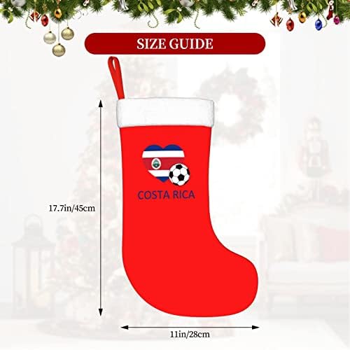 CUTEDWARF Love Коста-Рика Футболни Коледни Чорапи, Коледни Украшения за Елхи, Коледни Чорапи за Коледно парти Подаръци 18 Инча