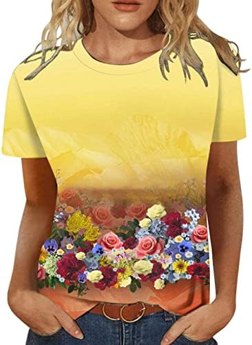 Памучен Блуза Свободно Намаляване с къс ръкав Graphic Фоайе, Тениска за Момичета, Есента-Лятна Блуза с Кръгло деколте и