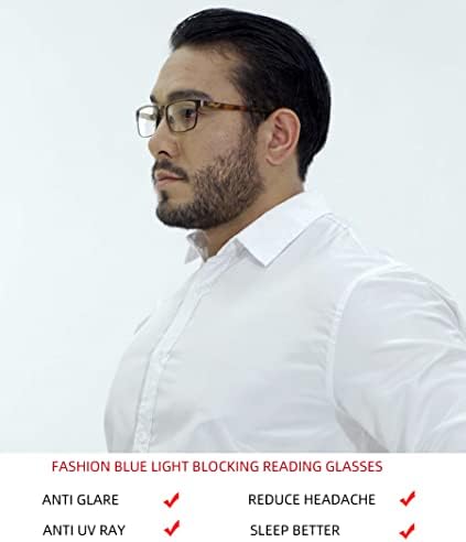 Мъжки слънчеви очила за четене DILLY VISION, 4 опаковки, метални полнокадровые ридеры с блокиране на синя светлина, с кутия пролетта