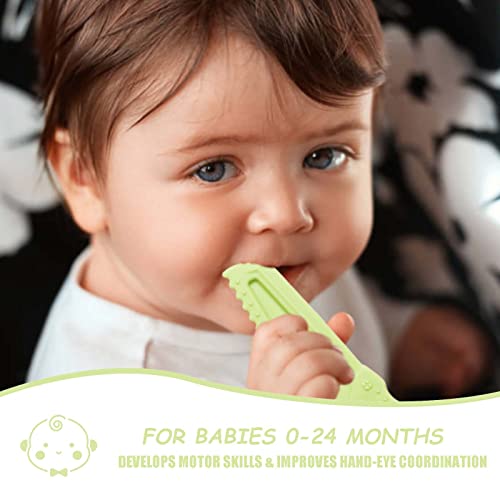 4 опаковки Играчки за никнене на млечни зъби за бебета 0-6 месеца с каишка, Детски Играчки за никнене на млечни зъби за местните зъбите 6-12