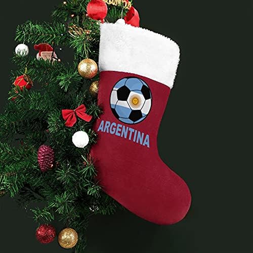WEEDKEYCAT Аржентина Футболни Коледни Празнични Коледни Чорапи Окачени Чорапи украшение за Семеен Домашен интериор