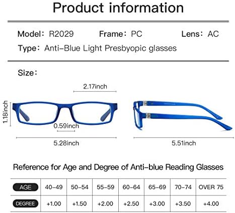 Очила за четене PARANOID Anti-Blue с антибликовыми лещи с висока разделителна способност, подходящи за мъже и жени, Компютри/ игрови конзоли/