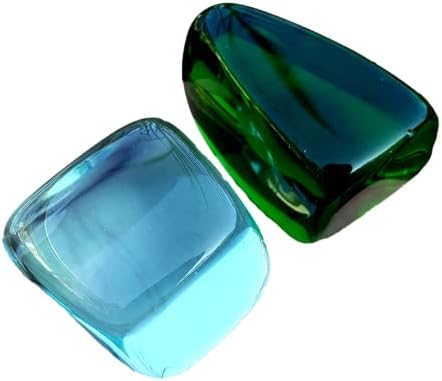 Камък Гейовете, Зелен Обсидиан и Аква Синьо Обсидиан, Обработени и Полирани Лечебни Камъни от естествен Кристал - комплект от