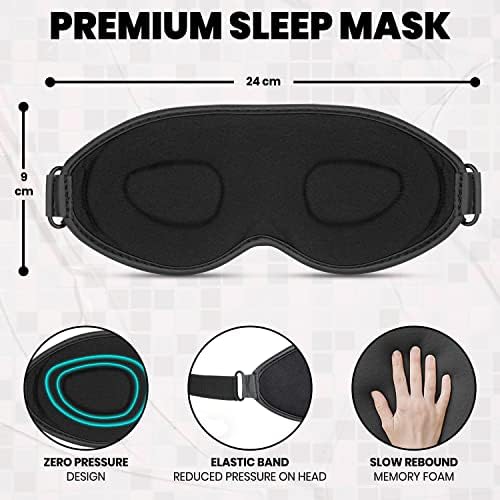 Obiko Удобна вдлъбната маска за сън и за спокойни нощи, мек сатен маска за очи за жени и мъже, идеална за пътуване, практикуване