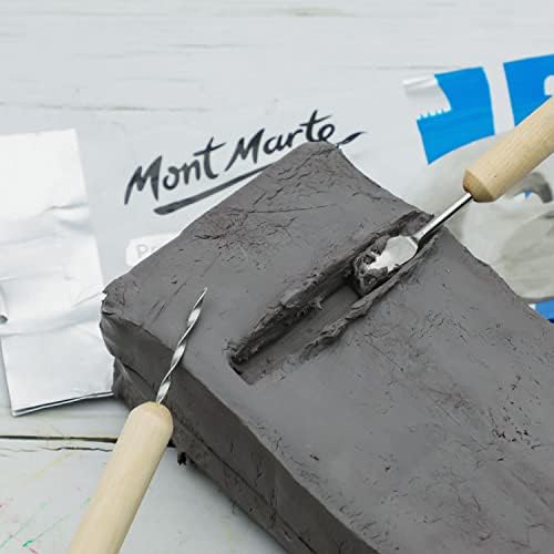 Бяла въздушно-суха глина за скулптура от Mont Marte, 3 опаковки от 3,6 килограма, Идеален подарък за деца или професионални художници (500