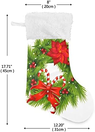 Коледни Чорапи ALAZA, Коледен Венец, Класически Персонални Декорации за Отглеждане в Голям размер за Семейна Празничния сезон,