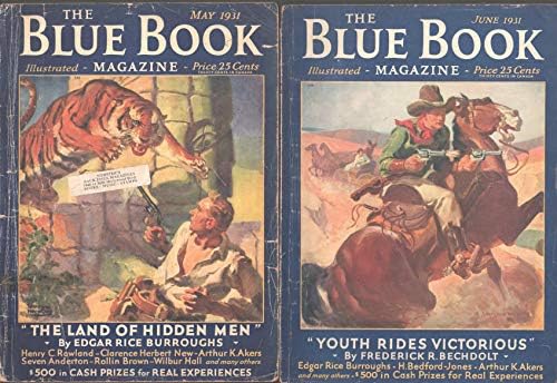 Синя книга - Едгар Райс Бъроуз Лот от 5 - всички серии на Страната на скритите хора-1931 г.-Лорънс Herndon-G+
