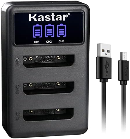 Зарядно устройство Kastar LCD с тройно USB конектор, съвместим с литиево-йонна батерия Leica BP-DC17, зарядно устройство Leica BC-DC17