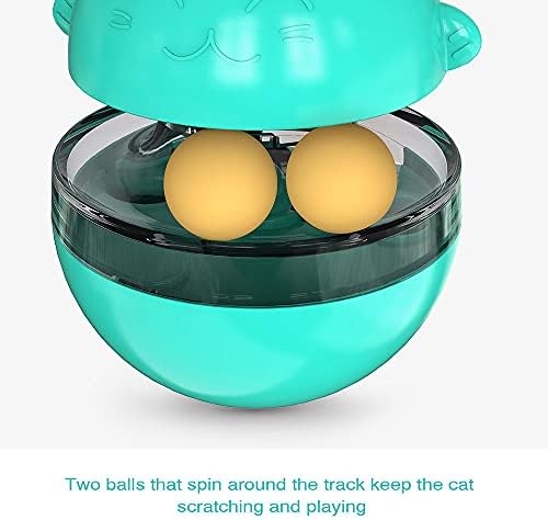 YLAST Cat Tumbler Snack Топка, Интерактивна играчка топка за разпределяне на храна за котки Топка за разпределяне на храна за