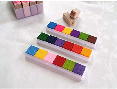 PULABO Ница DesignInk Pad Inkpad Гумен Печат с пръстов Отпечатък за Производство на изделия от Каучук Художествени Печати За Направата на Картичките Baby Safe Multi Color 6