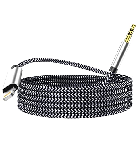 Кабел Hatuge Светкавица за да се свържете 3.5 мм Aux, кабел за свързване аудиоразъема слушалки, сертифициран от Apple Пфи,