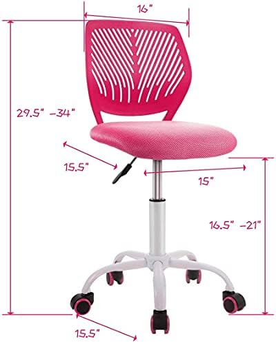 Въртящо се работно стол Giantex, розово