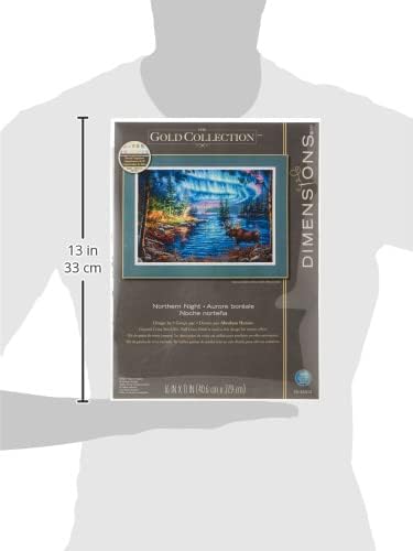 Комплект за бродерия на кръстат бод Dimensions Gold Collection, Северна нощ, 16 Граф Гълъб, Сиво Аида, 16 x 11