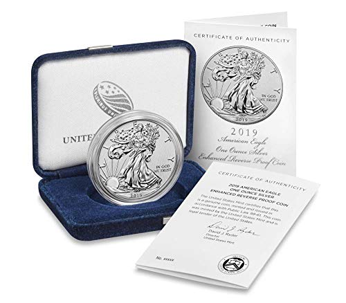 2019 S Silver Eagle ' S Reverse Proof Подобрена Ниска Гони Рядко доказателство монетния двор на САЩ на стойност 1 долар на САЩ