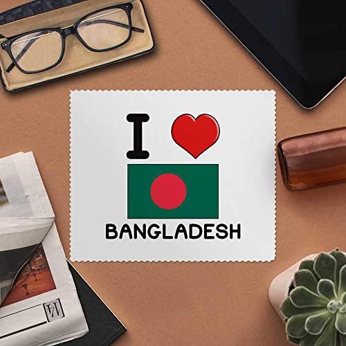 Azeeda 2 x Кърпички за почистване на лещи и очила от микрофибър I Love Bangladesh (LC00017274)