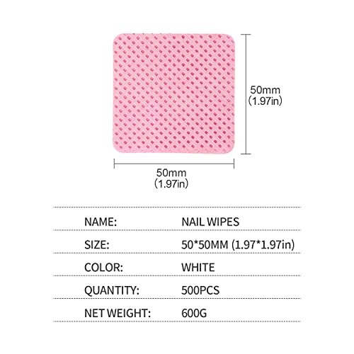 BLUERISE 1000шт Розови Безворсовые Кърпички За Нокти Инструмент За премахване на Лака От ноктите са Меки Гел Подложки За премахване