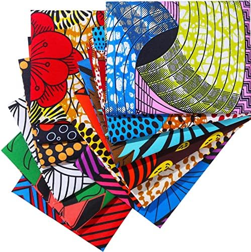 12 Броя Африкански тъкани Дебели Четвъртинки Африканската плат с восъчен принтом на Анкара, Кърпа с принтом на Анкара за шиене, производство